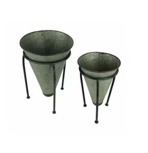 Jardinières debout galvanisées modernes Pot de plantes de décoration de la maison avec support Jardinières de décoration intérieure en gros à bas prix - Product Image 1