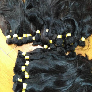 Cabello Humano Remy Crudo Sin Procesar Virgen Natural a Granel Extensiones de Templo del Sur de la India Trama Doble a Máquina Permanente Permitida - Product Image 2