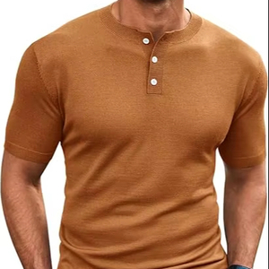 T-shirt en coton confortable pour hommes, manches courtes, en tricot, pour un usage quotidien, marque personnalisée et marque de distributeur - Product Image 1