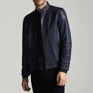 Veste en cuir pour homme de qualité, nouvelle collection 2025, col montant, style décontracté, respirante, grande taille - Product Image 5