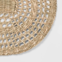 Assiettes de chargeur tissées napperons en raphia réutilisables en gros napperon ovale en jonc de mer durable naturel de l'usine du Vietnam