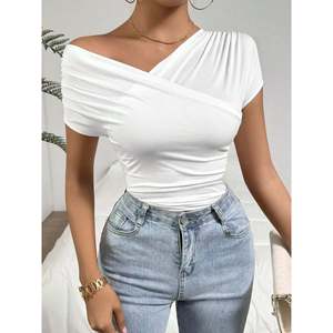 Women's Cross-Wrap Slim Fit Knit Tops - Product Image 2
