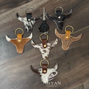 Porte-clés en cuir usiné à la main personnalisé de haute qualité en gros en cuir de vachette nouveau porte-clés en métal Offre Spéciale porte-clés de conception Unique - Product Image 1