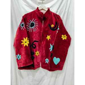 Chaqueta de Invierno Reversible para Mujer Sujani, Estilo Bomber Varsity, Acolchada, de Piel de Oveja, Personalizada, Otoño Invierno, Talla XL, Terciopelo, Algodón, Corta - Product Image 1