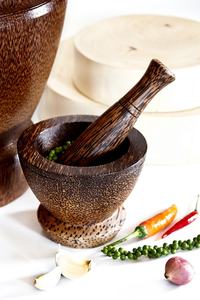 Jumbo wooden <b>mortar</b> <b>pestle</b> ideal for <b>large</b> batch grinding herbs spices seeds <b>and</b> ingredients - Product Image 5
