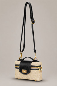 Custom Logo Women's Woven <b>Vanity</b> <b>Case</b> Crossbody Trunk Bag Zipper Waterproof OEM Black Top Handle ODM Private Label Manufacturer - Product Image 5