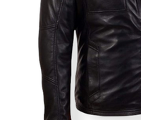 Blouson en cuir véritable de vache pour homme, style motard vintage en toile, col montant, imperméable, coupe-vent, anti-UV, respirant, motif dessin animé