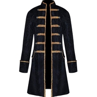 Gilet de costume traditionnel de la Renaissance avec boutons décoratifs, tresse dorée, style régale victorien, pour Halloween, films et séries TV, en polyester, pour homme adulte
