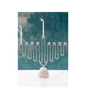 Candelabro Menorá de Aluminio de Lujo con 9 Brazos, Niquelado, para Festividades, Diseño Clásico y Tradicional, Decoración del Hogar - Product Image 4