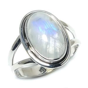 Women's Classically Styled 925 Sterling Silver Handmade Ring Boho Moonstone Gemstone Rhodium Wedding Jewelry Gift for <b>Wife</b> - Product Image 1