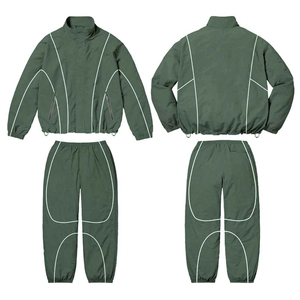 Survêtement d'entraînement coupe-vent personnalisé pour l'hiver, grande taille, imprimé uni, à capuche, avec cordon de serrage, 100% coton, léger - Product Image 3