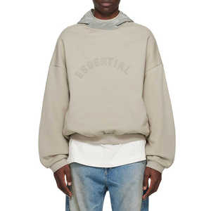 Y2K Streetwear Essentials Hoodies Double Couche Surdimensionné Pull Sweat-shirt Cropped Embossed Print Hoodie - Product Image 2