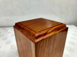 Square Rosewood Pet <b>Urn</b> Classical Design Durable Wood Casket for Dogs - Product Image 1
