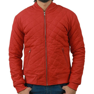 Blouson aviateur rouge sur mesure pour hommes à la mode hiver veste extérieure rembourrage imperméable respirant grande taille veste à glissière - Product Image 1