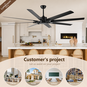 Ventilador de Techo Industrial de 75 Pulgadas sin Luz con Control Remoto, Aspas Grandes de ABS, Motor DC Silencioso para Garaje, Patio, Tienda - Product Image 5