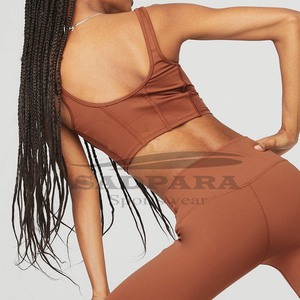 Derniers modèles d'ensemble de yoga pour femmes en coton sur mesure, tenue décontractée sans couture, vêtements de sport de marque privée, tenue de fitness pour femmes - Product Image 2