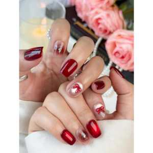 Ruby Ribbon - Uñas Postizas Elegantes con Diseños Decorativos para Mujeres y Hombres - Product Image 4