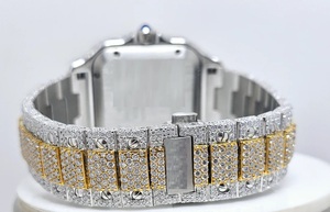 Montre Hip Hop pour Hommes Entièrement Sertie de Diamants Moissanite Luxueux avec Acier Inoxydable et Clarté VVS - Product Image 4