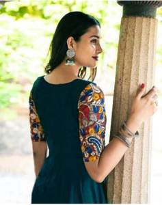 ชุดพื้นเมืองอินเดียพิมพ์ลายคาลามารีสุดหรูสำหรับผู้หญิงสวมใส่สบายมีสไตล์เหมาะสำหรับใช้ในชีวิตประจำวันหรืองานปาร์ตี้ - Product Image 3