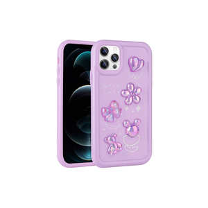 Coque arrière de protection antichoc de luxe Netzy pour 13 Pro Max, coque en silicone brillante avec motif en relief, 7plus 11pro - Product Image 1