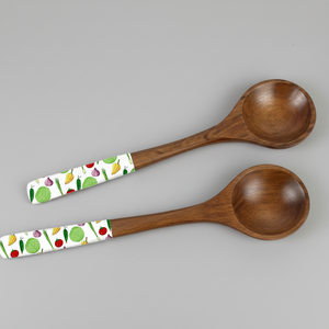 Elegante Juego de Cuchara y Tenedor de Madera de Mango con Recubrimiento de Esmalte para Fiestas, Utensilios de Cocina, Producción al por Mayor, Proveedor de Fábrica - Product Image 1