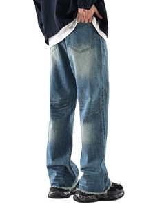 Custom Clothing Manufacturer Acid Wash Heavyweight <b>Men</b> Customization Denim Pants Baggy <b>Flared</b> Street Wear <b>Jeans</b> Pants For <b>Men</b> - Product Image 2