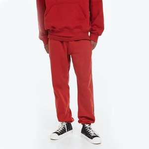 Latest <b>Men</b> Heavyweight <b>Red</b> Color Fleece Basic Blank Sweatpants High Quality with Elastic Waist and Side Pockets Casual Style - Product Image 1