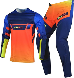 ชุดเสื้อและกางเกงมอเตอร์ครอสแบบใหม่สำหรับผู้ชาย ชุดอุปกรณ์ MX สีดำ-น้ำเงิน สำหรับรถวิบาก/ออฟโรด แข่งรถ ผู้ใหญ่ - Product Image 3