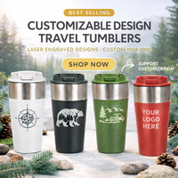 Gobelet de voyage en acier inoxydable à double paroi de couleur personnalisée avec couvercle, logo OEM, gravure au laser, vente en gros, mug à café isolé
