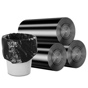 Rollo de bolsa de plástico HDPE/LDPE impreso en huecograbado plano desechable negro muchos tamaños materiales reciclados embalaje económico para - Product Image 2