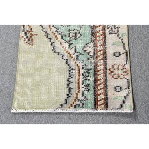 พรมขนแกะสีเขียวเบจ1.6x2.8ft วินเทจแบบดั้งเดิมผ้าถักทอแบบเรียบสำหรับตกแต่งห้องนั่งเล่นสำหรับวัยรุ่น - Product Image 3