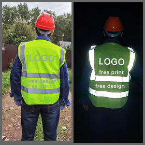 Gilet de sécurité en gros de haute qualité au Pakistan Gilet de sécurité réfléchissant personnalisé imprimé de logo avec poche pour unisexe - Product Image 5