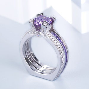 ชุดแหวนแต่งงานเงินแท้ทรงกลมแบบเปลี่ยนได้ Jeulia - Product Image 5