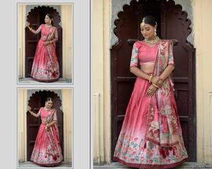 Conjuntos de diseño Pure Manipuri Silk Lehenga Print With Gota Patti Work Lehenga Choli with Dupatta para mujer - Product Image 6