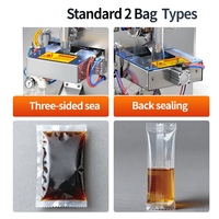 Machine de remplissage et d'emballage verticale pour sachets de jus et sauces, 3-200 ml, pour smoothies et liquides épais, avec contrôle PLC et scellage automatique