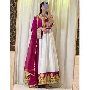 Latest Traditional Afghan Kuchi <strong>Wedding</strong> <strong>Dress</strong> Women's Salwar Kameez Shalwar Party Wear <strong>Elegant</strong> Lace Natural Traditional Ethnic - Product Image 2