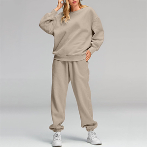 Vêtements pour femmes Ensemble deux pièces Conjunto De Mujer Jogging Survêtements pleine longueur Sweat à col rond Ensemble à capuche pour femmes - Product Image 6