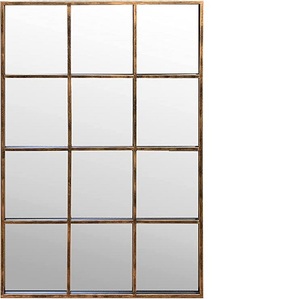 Espejo de pared de cobre para ventana, accesorio rectangular de Metal recubierto de polvo para casa de campo, sala de estar, Baño, Dormitorio, decoración, novedad - Product Image 1