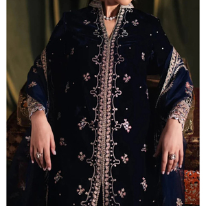 Robe en velours de qualité supérieure, tissu doux, broderie élégante, idéale pour les mariages et les fêtes, réversible, séchage rapide, haute qualité - Product Image 3