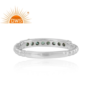 Anillo de plata de ley fina de última tendencia, anillo de eternidad Esmeralda natural, fabricante de joyería personalizada - Product Image 3