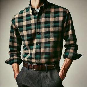 Hombres Casual Moda Vintage 100% camisas de algodón de manga larga a cuadros solapa botón diseño otoño e invierno cálido polar Tops al por mayor - Product Image 2