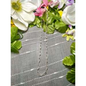 Navajo Handmade Sterling Silver Necklace with Strung <b>Paper</b> Clip Rhodium Plated Chains Unique Number Shape/<b>Pattern</b> - Product Image 2