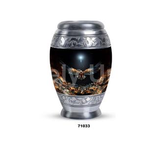 Hermosa urna pequeña de cremación de recuerdo para adultos para cenizas humanas Urna funeraria decorativa de pájaro Fénix con bolsa de terciopelo gratis - Product Image 3