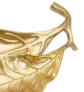 Plateau de conception de feuille le plus vendu avec plaqué or pour la décoration de la maison plateau de service de table de meilleure qualité à un prix raisonnable - Product Image 3