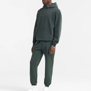 Chándal de algodón y poliéster de peso pesado OEM al por mayor, conjunto de Sudadera con capucha para correr, logotipo impreso personalizado, conjunto de Sudadera con capucha de peso pesado para hombre - Product Image 4