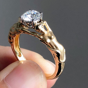 แหวนหมั้นเพทาย1.50กะรัตสีเหลืองทอง10K ประดับด้วยง่ามสำหรับงานปาร์ตี้ - Product Image 4