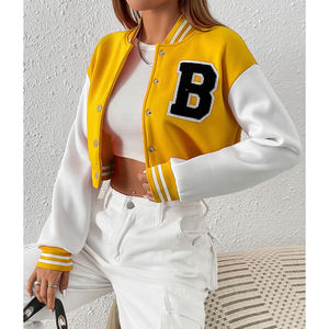 2025 Autumn Winter Women Varsity <b>Jacket</b> Crop Fitness Custom Made Chenille <b>Patchwork</b> Embroidery Women Letterman Varsity <b>Jackets</b> - Product Image 6