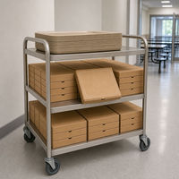 Boîte à pizza en carton ondulé doublée de papier aluminium pour la restauration scolaire, cantines de campus, repas en gros, emballage personnalisé imprimé en gros