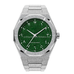 Montre de luxe <span class=keywords><strong>pour</strong></span> homme, style PR, entièrement en acier inoxydable, cadran effet poussière d'<span class=keywords><strong>étoiles</strong></span>, mouvement japonais, finition givrée, <span class=keywords><strong>lunette</strong></span> octogonale, quartz. - Product Image 4