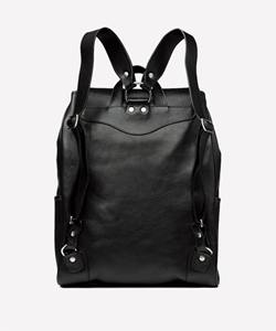 Sac à dos unisexe en cuir noir, tendance, écologique, léger, grande capacité, vintage, grain de galet doux, pour femmes et hommes - Product Image 2